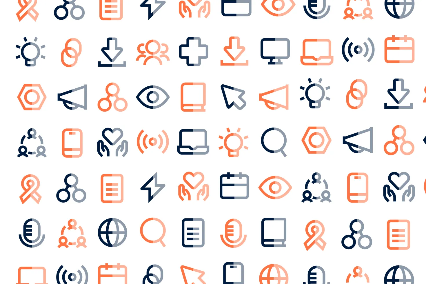 A grid of different icons