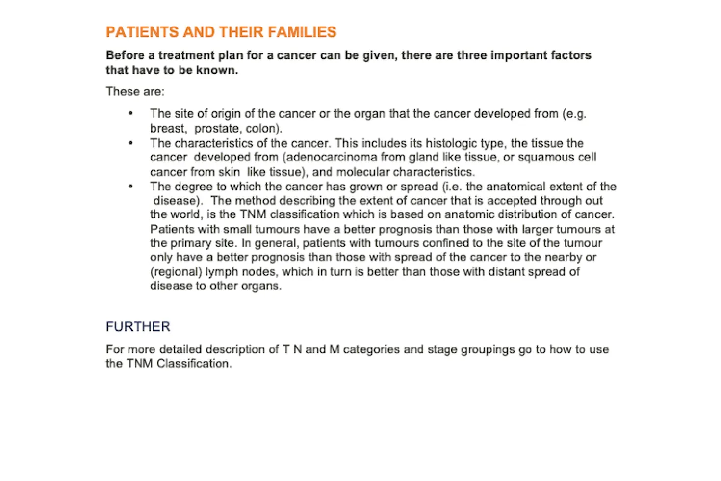 TNM for patients and their families TNM for patients and their families