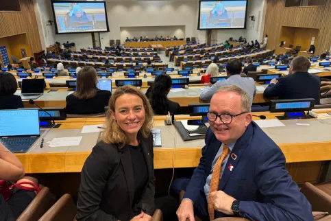 Cary Adams and Malin Grape, Sweden at the UN General Assembly