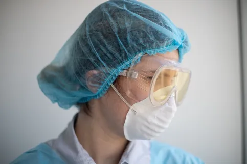 Photo of a nurse wearing. face mask