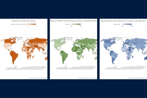 Collage of different tobacco control maps