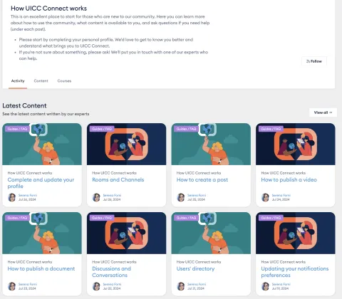 Screenshot of the UICC Connect - how it works section