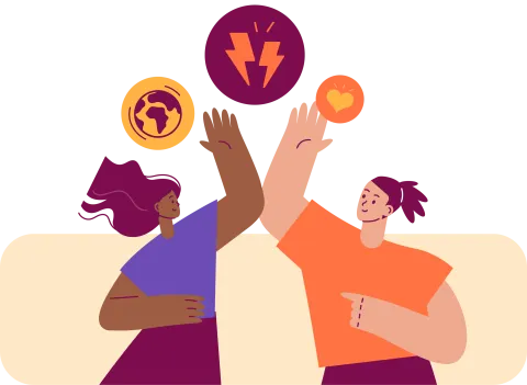 Illustration of two people high fiving