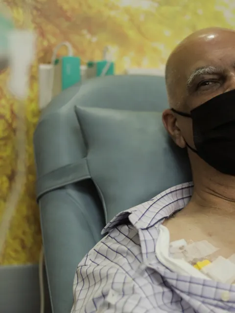Patient receiving chemotherapy in Kenya